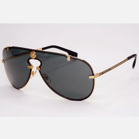 Versace Gold Pilot Medusa Shield Sunglasses - Picture 6 of 9